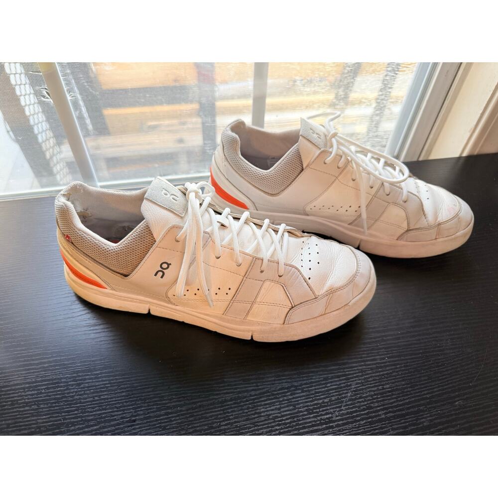 On Cloud The Roger Advantage White Leather Sneakers Men’s Size 11.5 EU 46 Shoes